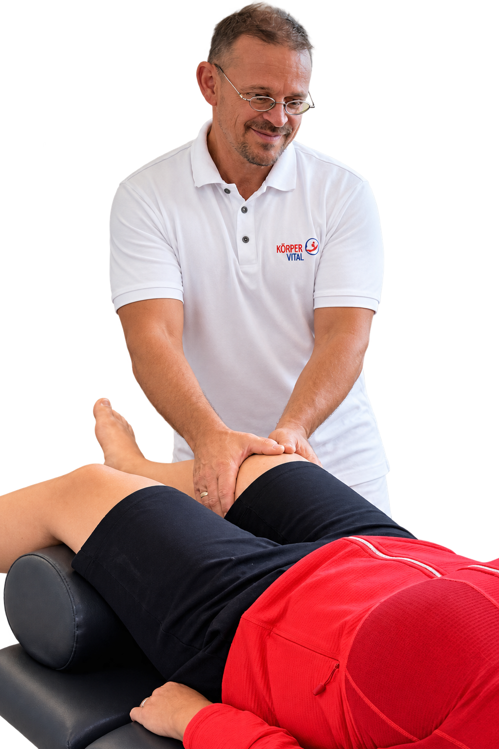 Karsten Neumann bei einer physiotherapeutischen Behandlung